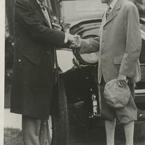 John D. Rockefeller greets Harvey Firestone