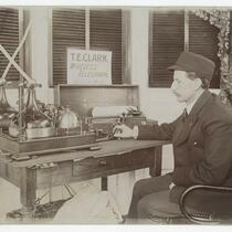 Operator at a wireless telegraph machine