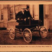Mr. and Mrs. Edison in a Baker Electric automobile