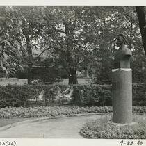 Bust of Vincas Kudirka in Lithuanian Cultural Garden looking east