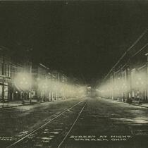 Street at night, Warren, Ohio