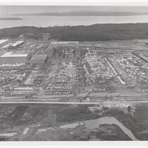 Aerial view of industrial plant construction